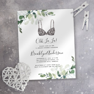 BUDGET Eucalyptus Lingerie Shower Invitation