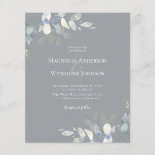 Budget Eucalyptus Monochrome Wedding Invitation