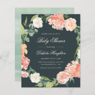 Budget Eucalyptus & Peonies Grey Baby Shower