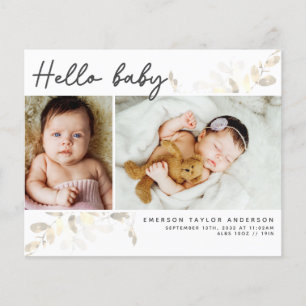 Budget Eucalyptus Photo Baby Thank You Card