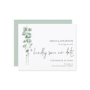 Budget Eucalyptus QR Code Script Save The Date