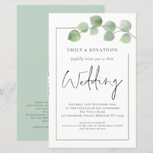 BUDGET Eucalyptus QR Code Wedding Invitation