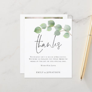 BUDGET Eucalyptus Quote Wedding 3 Photo Thanks