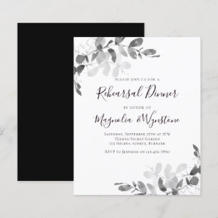 Budget Eucalyptus Rehearsal Dinner Invitation