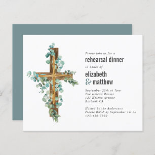 Budget Eucalyptus Rehearsal Dinner Invitation