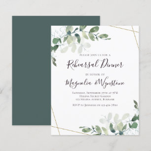 Budget Eucalyptus Rehearsal Dinner Invitation