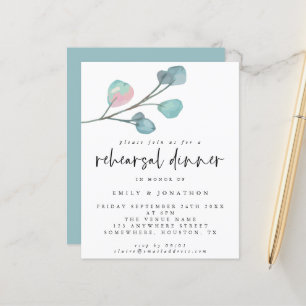 Budget Eucalyptus Rehearsal Dinner Invitation