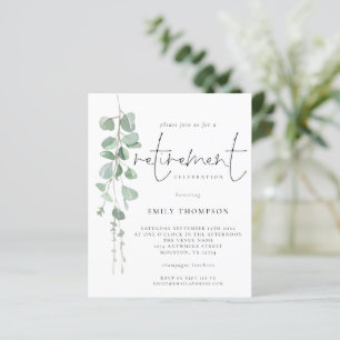 Budget Eucalyptus Script Retirement Invitation