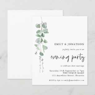Budget Eucalyptus Script Wedding Evening Party