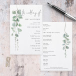 Budget Eucalyptus Script Wedding Program<br><div class="desc">Budget Eucalyptus Script Wedding Program. Size 5.5” x 8.5” at a budget price, Elegant watercolor eucalyptus leaves are on each side running from the top. The main header is in a stylish set script and the rest of the text you can easily personalise. If you need any assistance with your...</div>