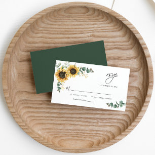 Budget Eucalyptus Sunflower Wedding Carte RSVP