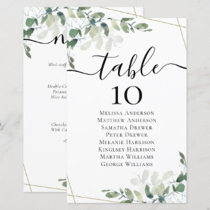 BUDGET Eucalyptus Table Seating Chart Menu