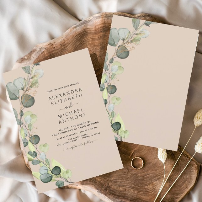 Budget Eucalyptus Terracotta Wedding Invitations Flyer (Creator Uploaded)