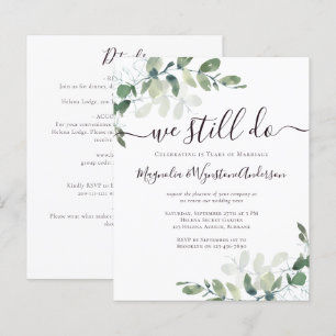 Budget Eucalyptus Vow Renewal Invitation