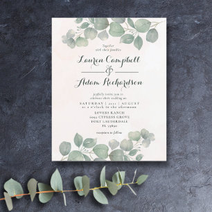 Budget Eucalyptus Watercolor Green/Orange Wedding