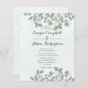 Budget Eucalyptus Watercolor sage green Wedding