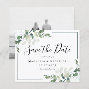 BUDGET Eucalyptus Watercolor Wedding Save The Date