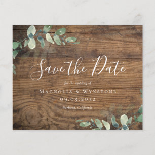 BUDGET Eucalyptus Watercolor Wedding Save The Date