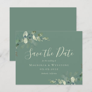 BUDGET Eucalyptus Watercolor Wedding Save The Date