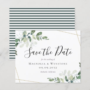 BUDGET Eucalyptus Watercolor Wedding Save The Date