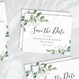 BUDGET Eucalyptus Watercolor Wedding Save The Date