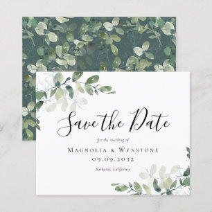 BUDGET Eucalyptus Watercolor Wedding Save The Date