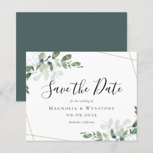 BUDGET Eucalyptus Watercolor Wedding Save The Date