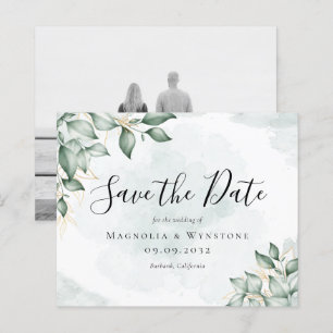 BUDGET Eucalyptus Watercolor Wedding Save The Date