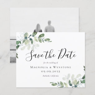 BUDGET Eucalyptus Watercolor Wedding Save The Date