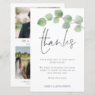 BUDGET Eucalyptus Wedding 3 Photo Quote Thanks
