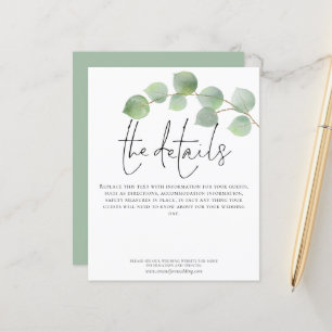 Budget Eucalyptus Wedding Details Script Enclosure
