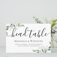 BUDGET Eucalyptus Wedding Head Table Sign