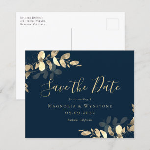 BUDGET Eucalyptus Wedding Save The Date Postcard