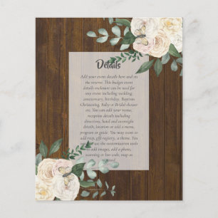 BUDGET EVENT DETAILS Enclosures - White Roses Flyer
