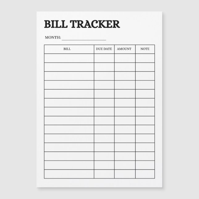 Budget & Expense Tracking Magnet for Fridge  (Front)