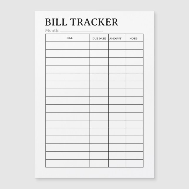 Budget & Expense Tracking Magnet for Fridge  (Front)