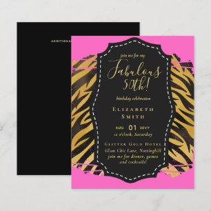 BUDGET Fabulous 50th Birthday Glam Chick Invitenis