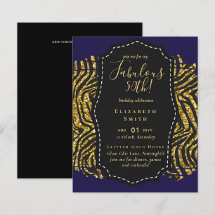 BUDGET Fabulous 50th Birthday Glam Chick Invitenis