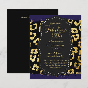 BUDGET Fabulous 50th Birthday Glam Chick Invitenis
