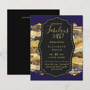BUDGET Fabulous 50th Birthday Glam Chick Invitenis