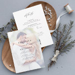 Budget Faded Photo Wedding All In One  Invitation<br><div class="desc">Budget modern faded photo wedding invitation with wedding details and QR code on the back.  For more advanced customization of this design,  please click the BLUE DESIGN TOOL BUTTON.</div>