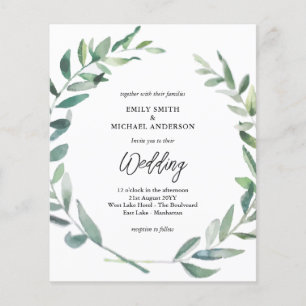 Budget Faire-part de mariage moderne Feuilles d'ol