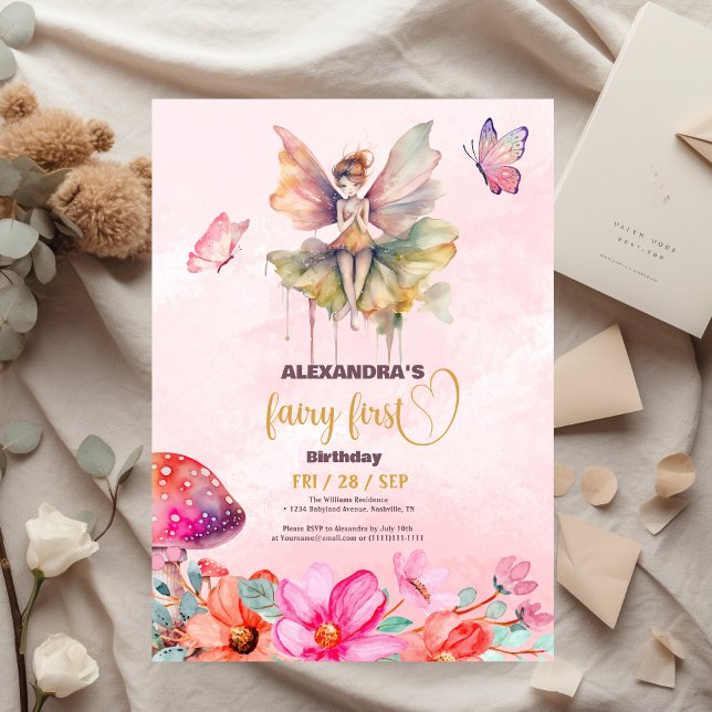 Budget Fairy First Girl's 1st Birthday Flyer (Creator Uploaded)