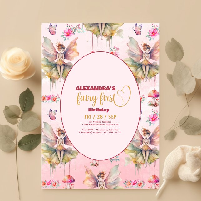 Budget Fairy First Girl's 1st Birthday Flyer (Creator Uploaded)