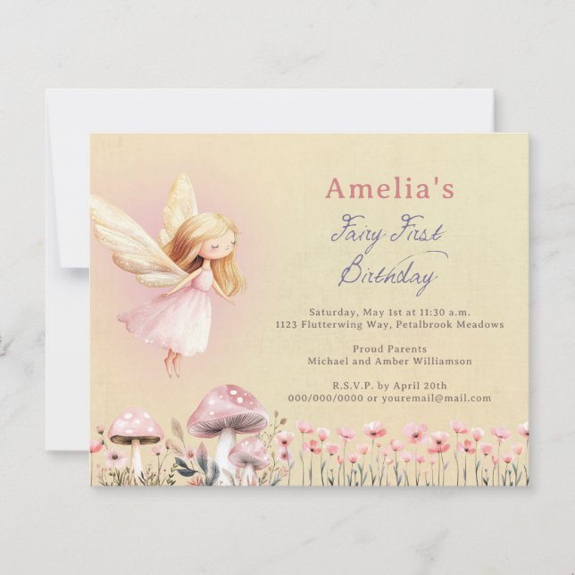 Budget Fairy First Theme Girl's 1st Birthday Party (Front)