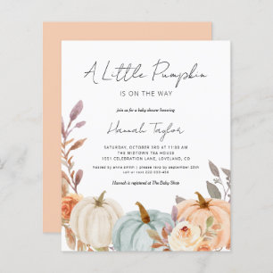 Budget Fall Baby Shower Little Pumpkin Invitation
