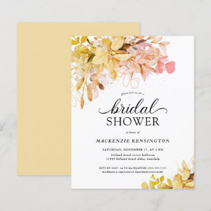 BUDGET Fall Blush Yellow Floral Bridal Shower