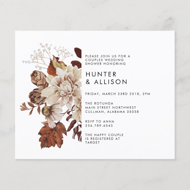 Budget Fall Couples Shower Invitation Flyer (Front)