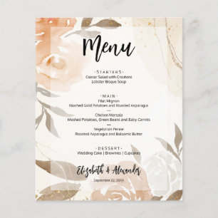 Budget Fall Floral Wedding Menu