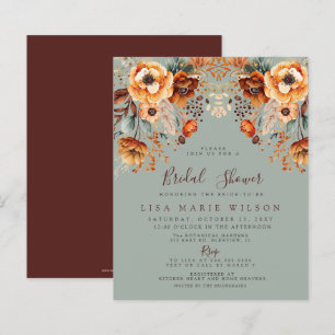 Budget Fall Foliage Fall Bridal Shower Invitations